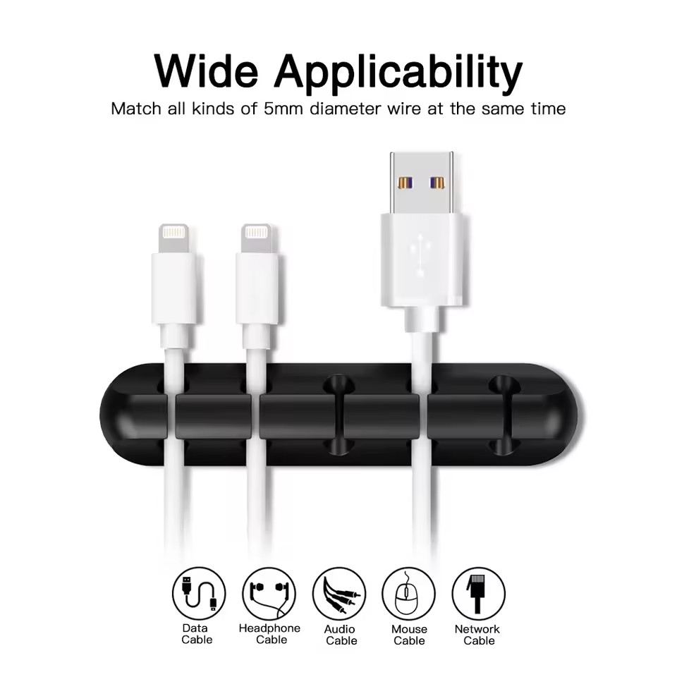 Desk Cable Clip - Силиконовый органайзер для USB-кабелей, держатель для