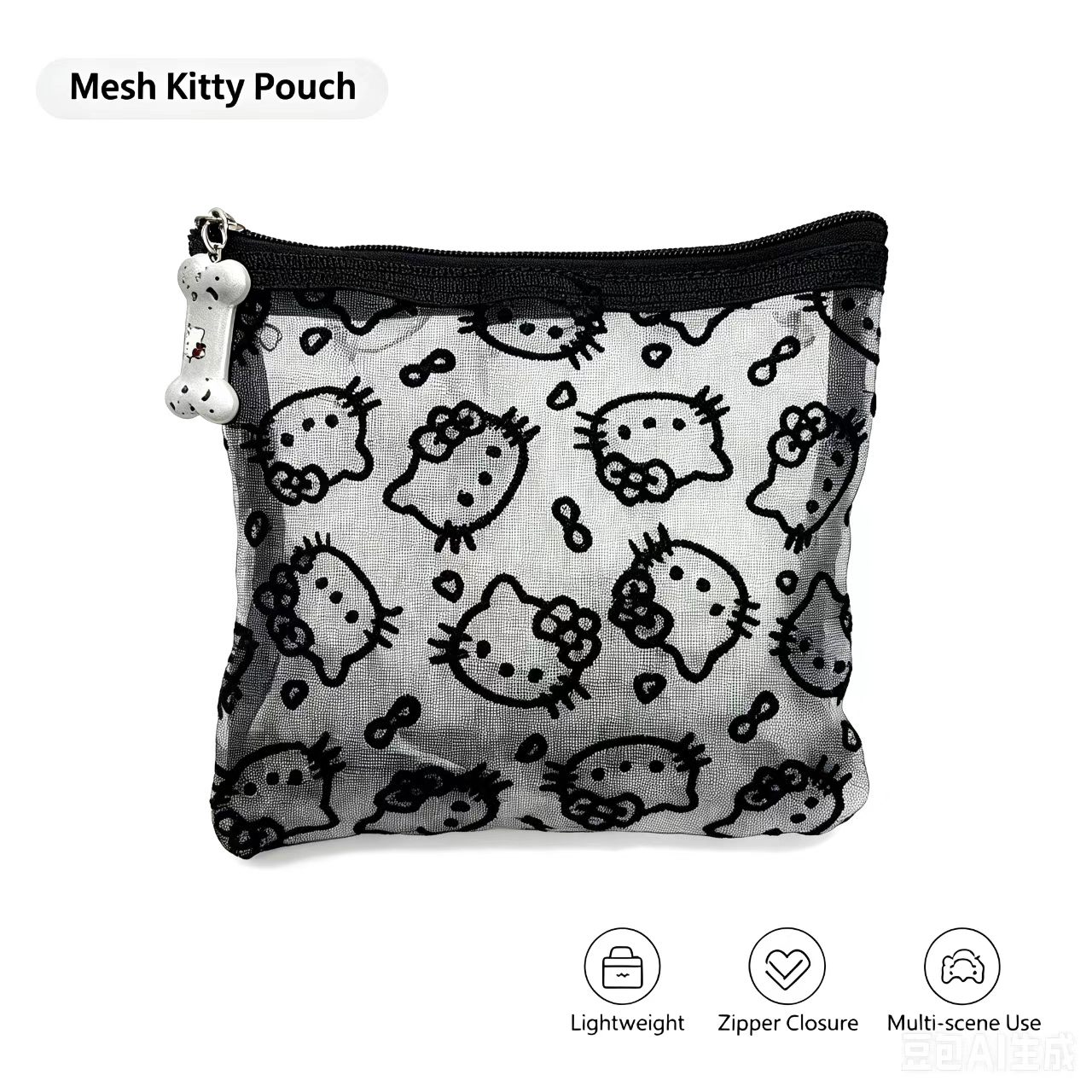 Tech Accessories Travel Bag - Сетчатая косметичка, прозрачная сумка на молнии