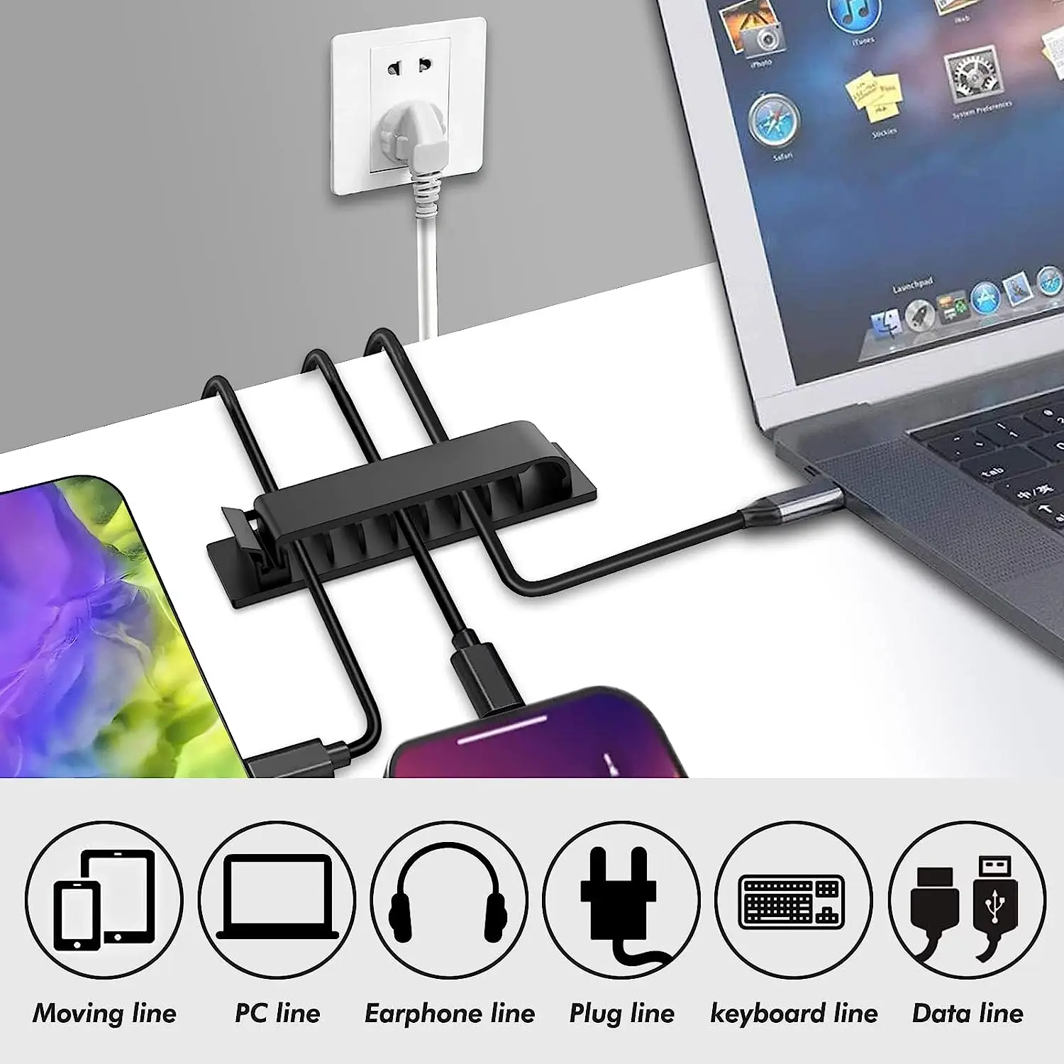 Кабельный органайзер Самоклеящ – обзор и цена Desk Cable Clip
