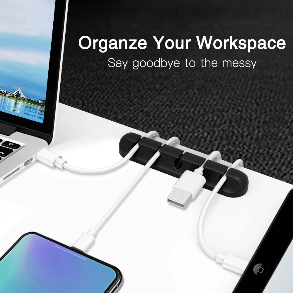 Силиконовый органайзер для USB – обзор и цена Desk Cable Clip